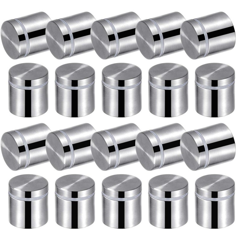 Favide 48 Packs Sign Standoff Screws Advertising Screws Stainless Steel Wall Standoff Mounts Glass Acrylic Nail for Glass Artwork and Sign Displays (1 x 1 Inch) - Image 1